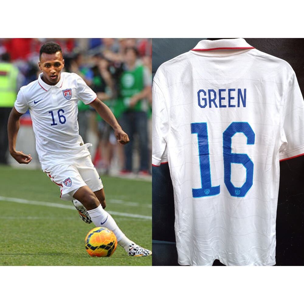 Julian GREEN #16 US 2014 NIKE World Cup jersey M white home FIFA Soccer vtg